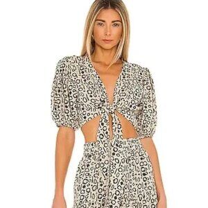 Alexis XS  Tesia Crop top in Abstract Sand Print